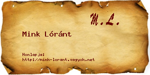 Mink Lóránt névjegykártya