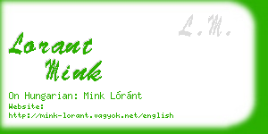 lorant mink business card